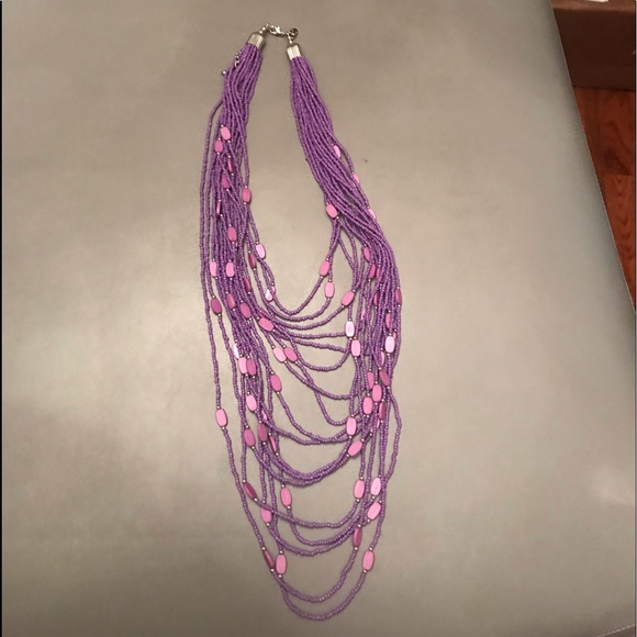 Purple beaded necklace - Picture 1 of 3